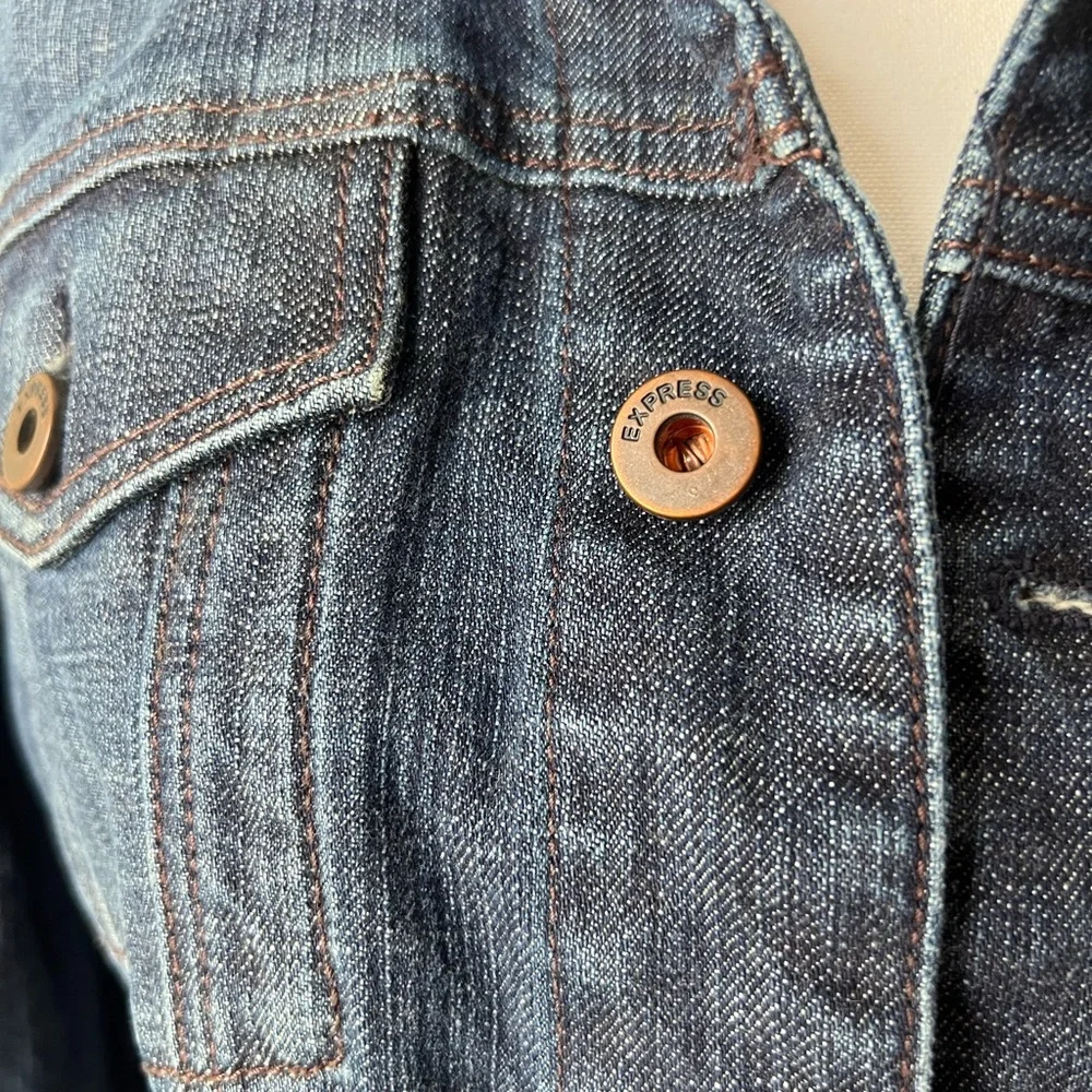 Express Dark Blue Denim Jacket - Picture 7 of 9